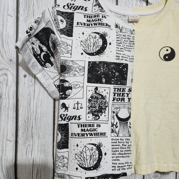 Vibe N' Crop Top Small Colorblock Yin Yang Magic Astrology Star Signs Moon - Picture 5 of 7